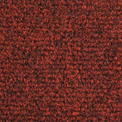 vidaXL Lipnūs laiptų kilimėliai, 15 vnt., 56x17x3 cm, raudoni