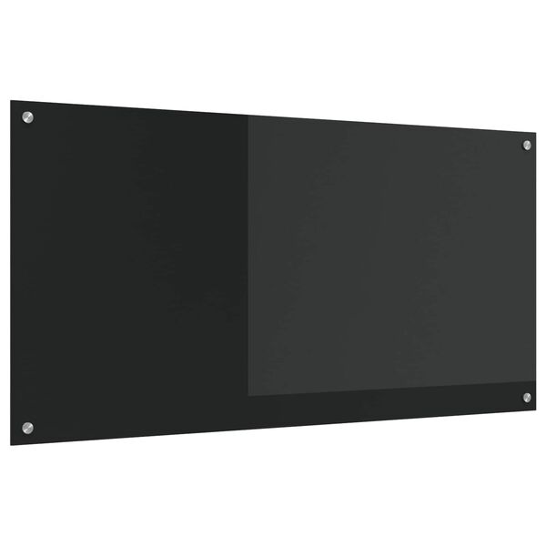 vidaXL Virtuvės užpakalinė plok&scaron;tė Juoda 120 x 60 cm grūdintas stiklas