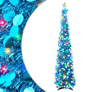 vidaXL I&scaron;&scaron;okanti LED Kalėdų eglutė su žvaigžde vir&scaron;ūnėje 120 cm 50 LED