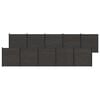 vidaXL Tvoros rinkinys 10 vnt. 1737 x 186 cm WPC ir aliuminis Juoda