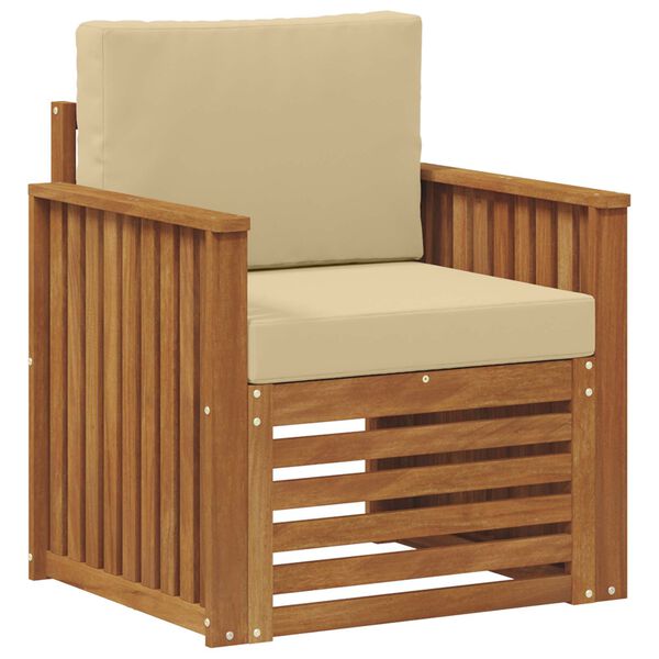 vidaXL Lauko sofos komplektas su pagalve Natūrali 71 x 63 x 73 cm