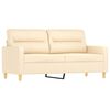 vidaXL Dvivietė sofa su pagalvėmis, kreminė, 140cm, audinys