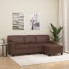vidaXL Trivietė sofa su pakoja, rudos spalvos, 180cm, dirbtinė oda