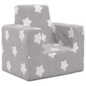 vidaXL Vaiki&scaron;ka sofa, &scaron;viesiai pilka, mink&scaron;tas pliu&scaron;as, su žvaigždėmis