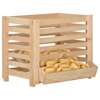 vidaXL Bulvių dėžė, 60x40x50cm, pušies medienos masyvas