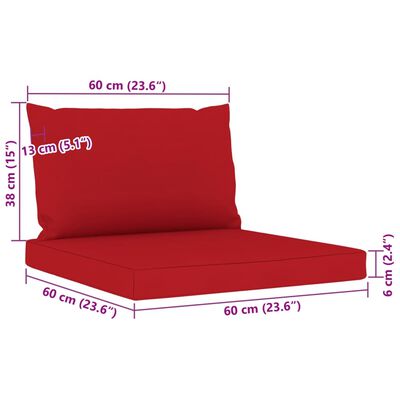 vidaXL Sodo komplektas su raudonos spalvos pagalvėlėmis, 10 dalių