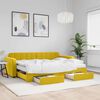 vidaXL Ištraukiama lova su stalčiais, geltona, 80x200cm, aksomas