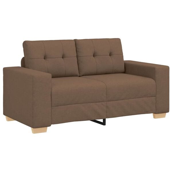 vidaXL Sofa 3 pcs Ruda Lino mišinio audinys