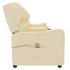 vidaXL Keturvietis atlošiamas masažinis krėslas, kreminis, audinys