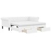 vidaXL Ištraukiama lova su stalčiais, balta, 90x200cm, dirbtinė oda
