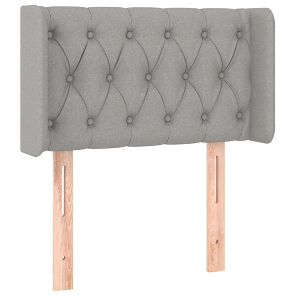 vidaXL Galvūgalis su LED, &scaron;viesiai pilkas, 83x16x78/88cm, audinys