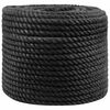 vidaXL Džiuto virvė 10 mm Juoda 100% Tossa jutas