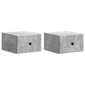 vidaXL Sieninis naktinis staliukas 2 pcs Betono pilka Apdirbta mediena
