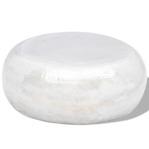 vidaXL Kalto aliuminio kavos staliukas, sidabro spalvos