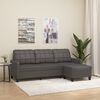 vidaXL Trivietė sofa su pakoja, pilkos spalvos, 180cm, dirbtinė oda