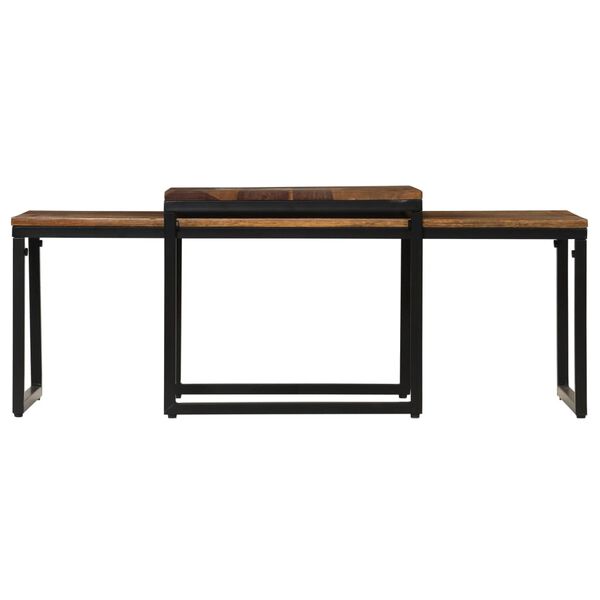 vidaXL Kavos staliukai, 2vnt., rausvoji dalbergija ir plienas