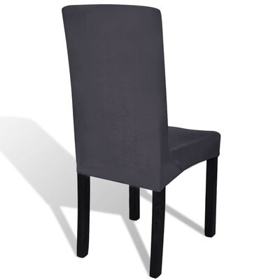 vidaXL Tiesūs įtempiami kėdžių užvalkalai, 4vnt., antracito spalvos