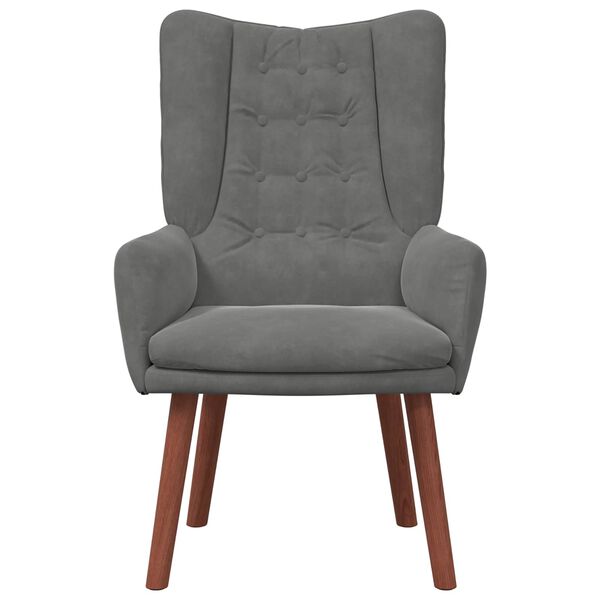 vidaXL krėslas Tamsiai pilka 63 x 67 x 94 cm Aksomas