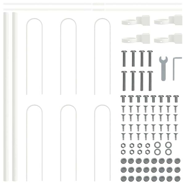 vidaXL Sodo tvora 5 pcs Balta 8,5 x 0,6 m Miltelinis plienas