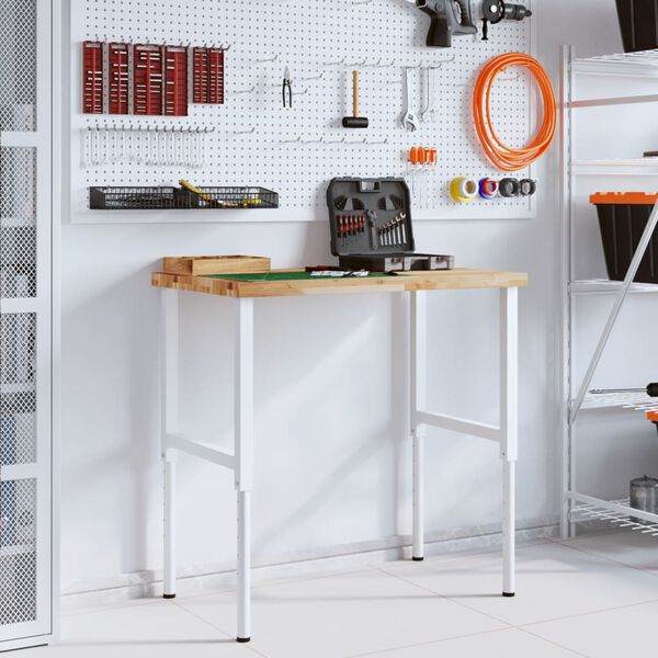 vidaXL Darbastalis, 100x60x(73-99,5)cm, akacija, stačiakampis