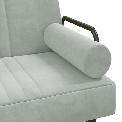 vidaXL Sofa-lova su porankiais, šviesiai pilkos spalvos, aksomas