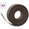vidaXL Sodo apvadai, 5vnt., rudi, 10m, 15cm, polietilenas