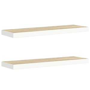 vidaXL Pakabinamos lentynos, 2vnt., ąžuolo/baltos, 90x23,5x3,8cm, MDF