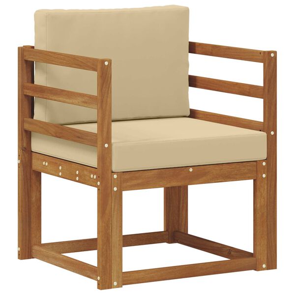 vidaXL Lauko sofa Tvirta akacijos mediena ir poliesteris Natūrali