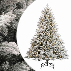 vidaXL Dirbtinė Sulankstoma Kalėdų Eglutė 120 cm 150 LED &Scaron;ilta balta