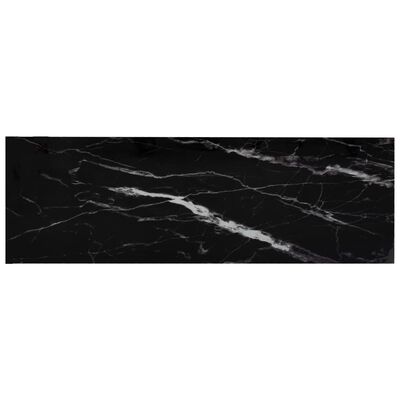 vidaXL Lentyna, juoda marmuro/skaidri, 100x36x168cm, grūdintas stiklas