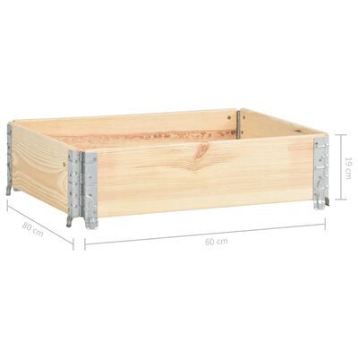 vidaXL Padėklo apvadas, 60x80cm, pušies medienos masyvas