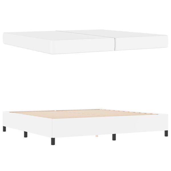 vidaXL Lovos rėmas su čiužiniu Balta 200 x 200 cm audinys