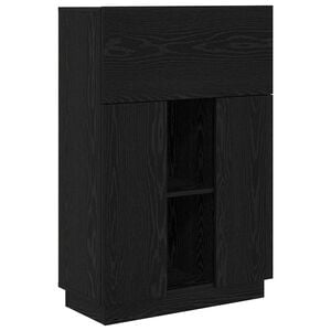 vidaXL Stalas Juodas ąžuolas 71.5 x 31.5 x 106.5 cm Apdirbta mediena