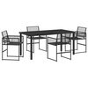 vidaXL Sodo valgomojo komplektas 5 pcs Juoda