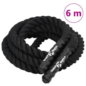 vidaXL Kovos virvė, juoda, 6 m, 4,5 kg, poliesteris