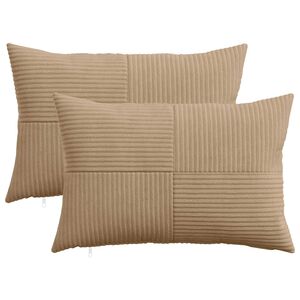 vidaXL Pagalvėlės užvalkalas 2 pcs ALMELO Ruda 30 x 50 cm mančester