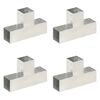 vidaXL Stulpų sujungimai, 4vnt., 81x81mm, metalas, T formos