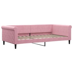 vidaXL Sofa, rožinės spalvos, 100x200cm, aksomas
