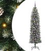 vidaXL Dirbtinis lieknas Kalėdų medis Žalia ir balta 210 cm
