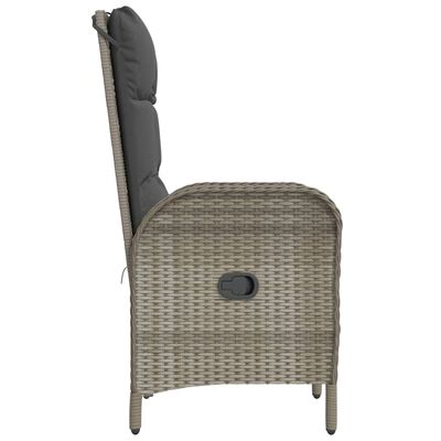vidaXL Lauko kėdės, 2 vnt., pilkos spalvos, poliratanas