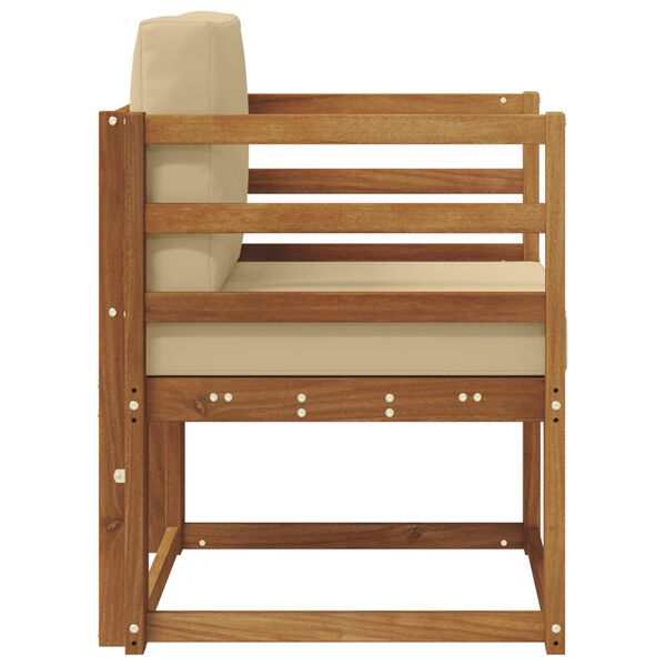 vidaXL Lauko sofa Tvirta akacijos mediena ir poliesteris Natūrali