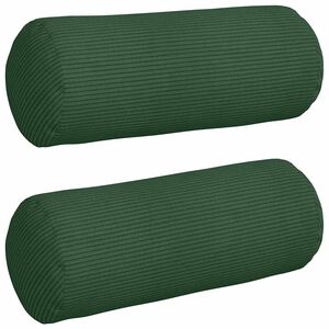 vidaXL Pagalvės 2 pcs Tamsiai žalia &Oslash; 15 x 40 cm Kordūrinis audinys