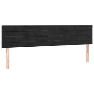 vidaXL Galvūgaliai, juodi, 200x5x78/88 cm, aksominiai