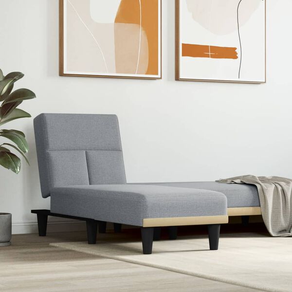 vidaXL Poilsio gultas, šviesiai pilkos spalvos, audinys