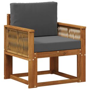 vidaXL Lauko Vidurinis Sofa Kietos akacijos mediena Natūrali