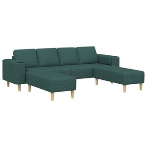 vidaXL Svetainės sofa 3 pcs Tamsiai žalia Poliesteris