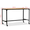 vidaXL Valgomojo stalas, masyvi mango mediena ir plienas, 120x60x76cm