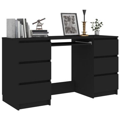 vidaXL Rašomasis stalas, juodos spalvos, 140x50x77cm, apdirbta mediena