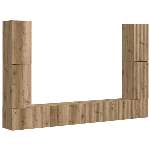 vidaXL TV spintelių komplektas 8 pcs Amatininkų ąžuolas