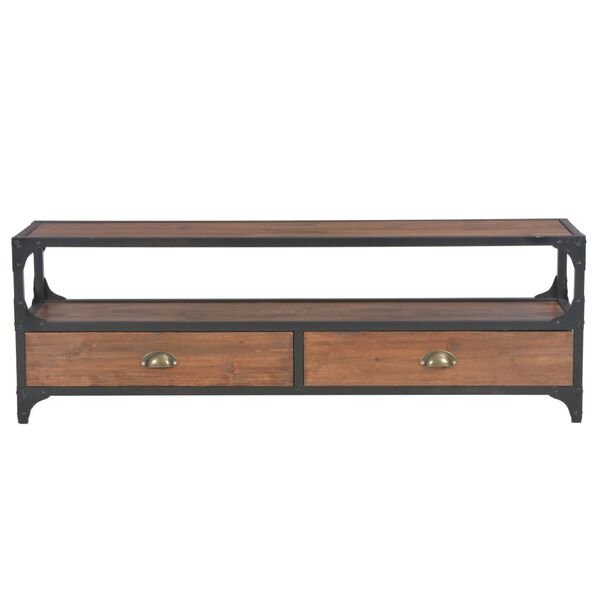 vidaXL TV spintelė su 2 stalčiais, 120x30x40cm, pušies masyvas